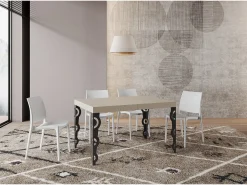 Mesa extensible 90x140/400 cm Karamay Premium cachemira patas antracita