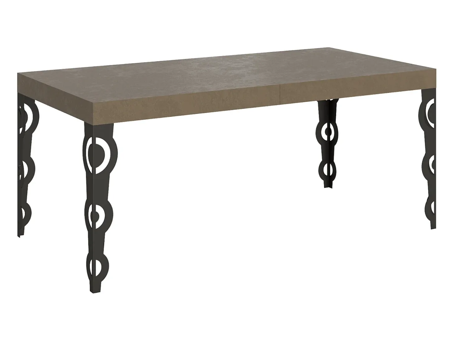 Mesa extensible 180/284x90 cm Karamay gris paloma patas antracita