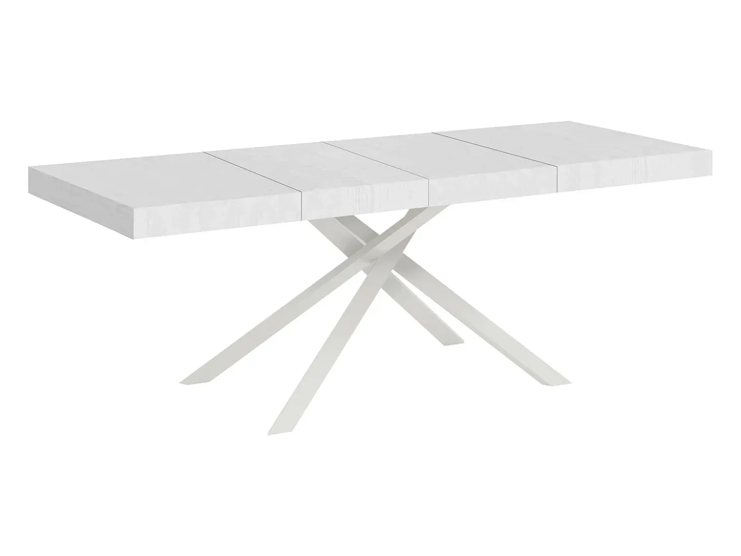 Mesa extensible 180/284x90 cm Karida Premium fresno blanco patas blancas