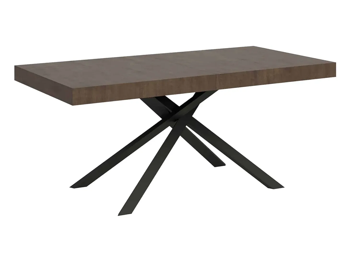 Mesa extensible 200/304x90 cm Karida efecto madera nogal patas antracita