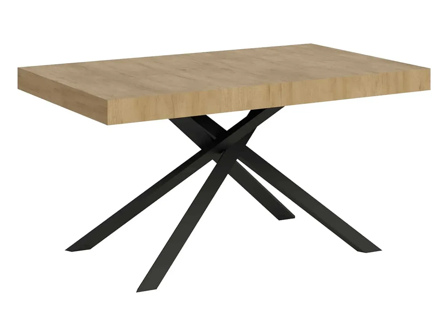 Mesa extensible 140/224x80 cm Karida roble natural patas antracita