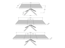 Mesa extensible 180/284x90 cm Karida Premium nogal patas antracita