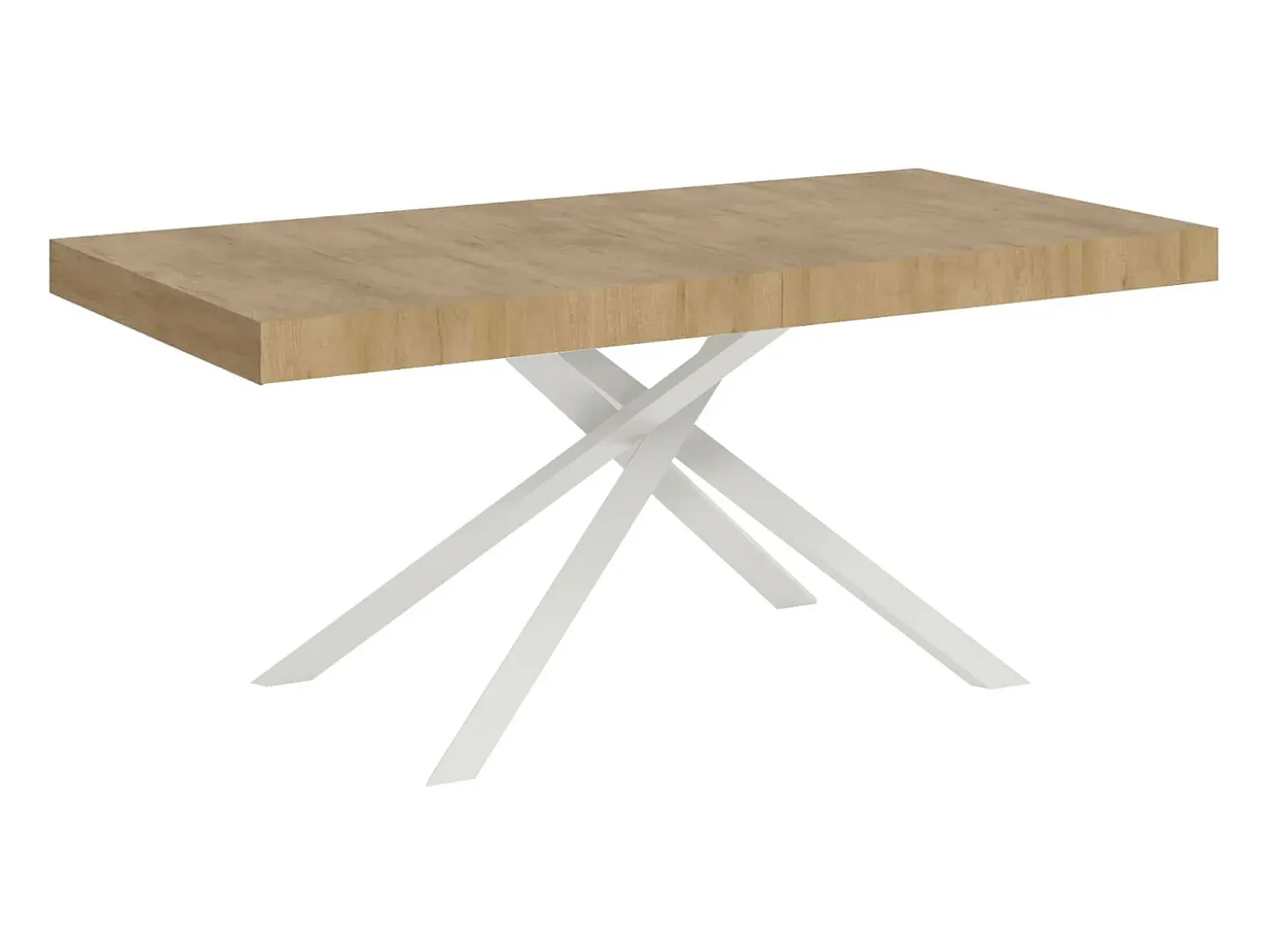 Mesa extensible 180/440x90 cm Karida roble natural patas blancas