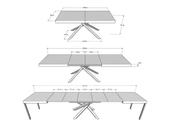 Mesa extensible 180/440x90 cm Karida roble natural patas blancas