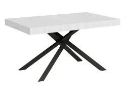 Mesa extensible 140/400x90 cm Karida fresno blanco patas antracita