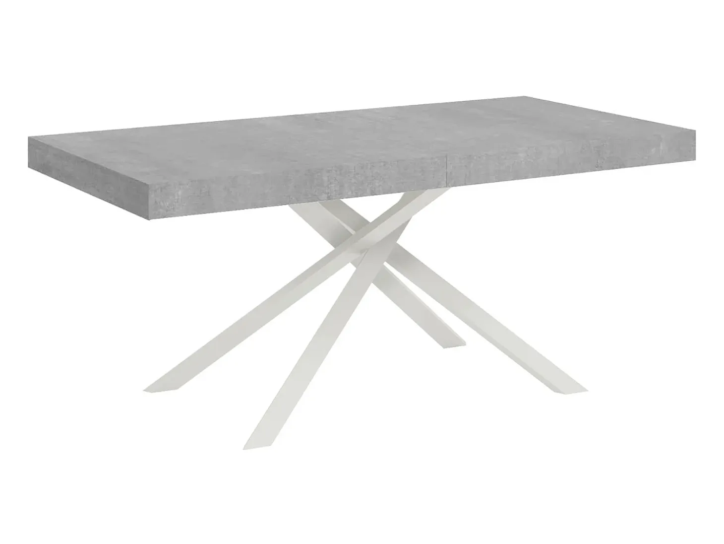 Mesa extensible 180/284x90 cm Karida cemento patas blancas