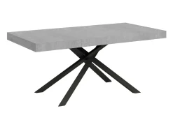 Mesa extensible 160/244x80 cm Karida cemento patas blancas