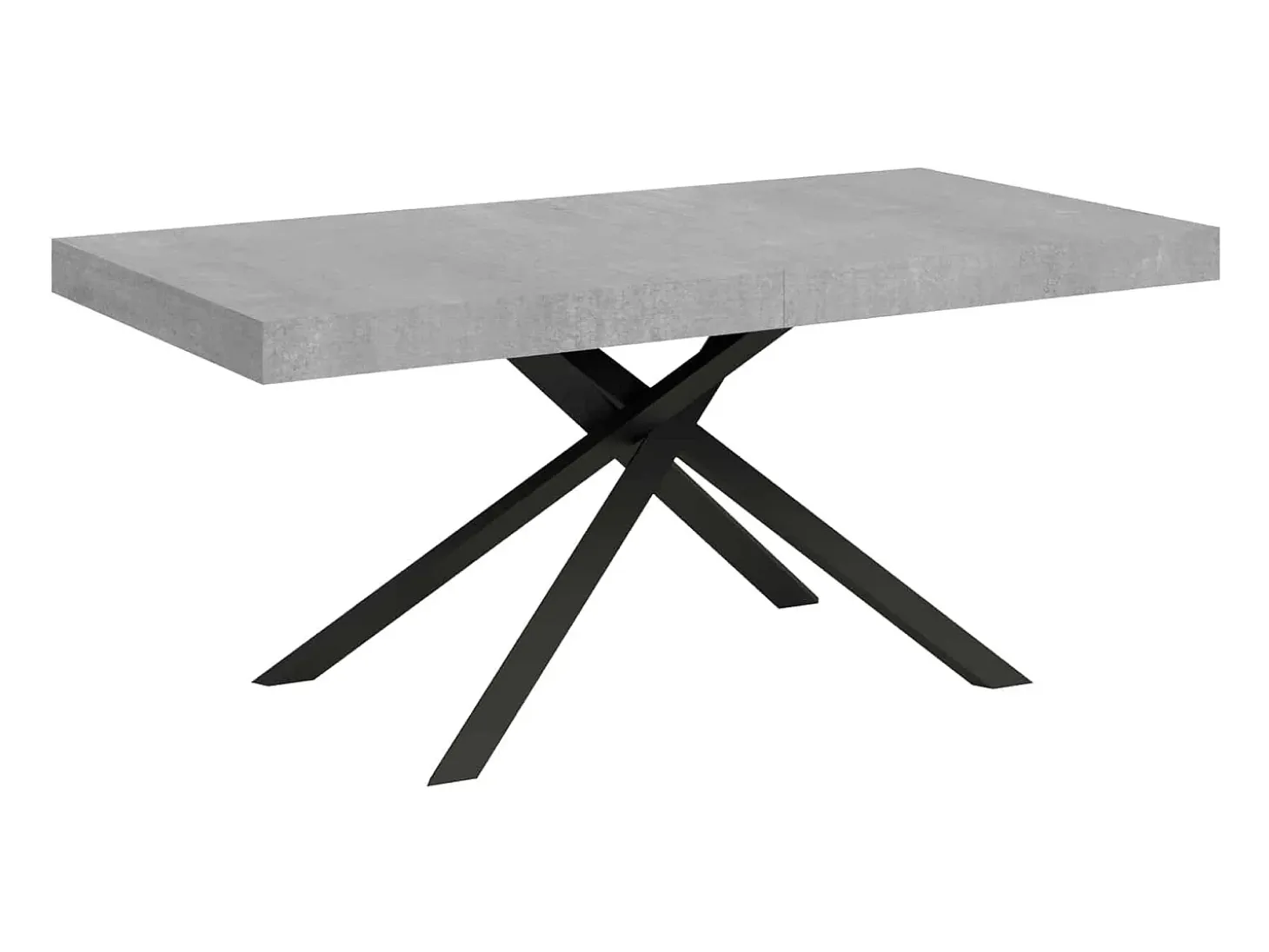 Mesa extensible 160/244x80 cm Karida cemento patas blancas