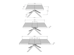 Mesa extensible 120/204x80 cm Karida nogal patas antracita