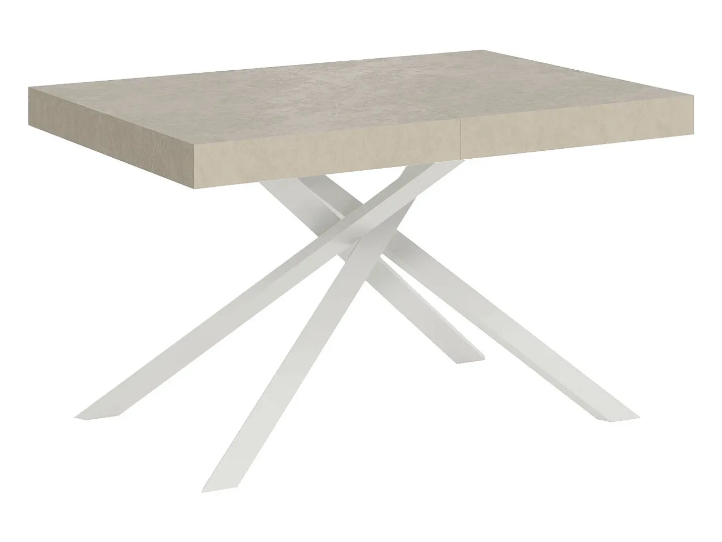 Mesa extensible 140/244x90 cm Karida cachemira patas blancas