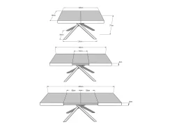 Mesa extensible 140/244x90 cm Karida cachemira patas blancas