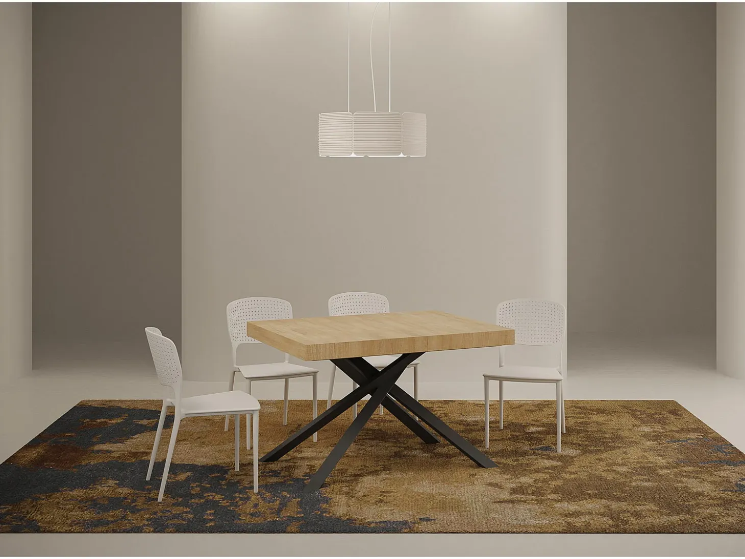 Mesa extensible 130/234x90 cm Karida Premium roble natural patas antracita