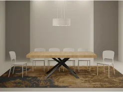 Mesa extensible 130/234x90 cm Karida Premium roble natural patas antracita