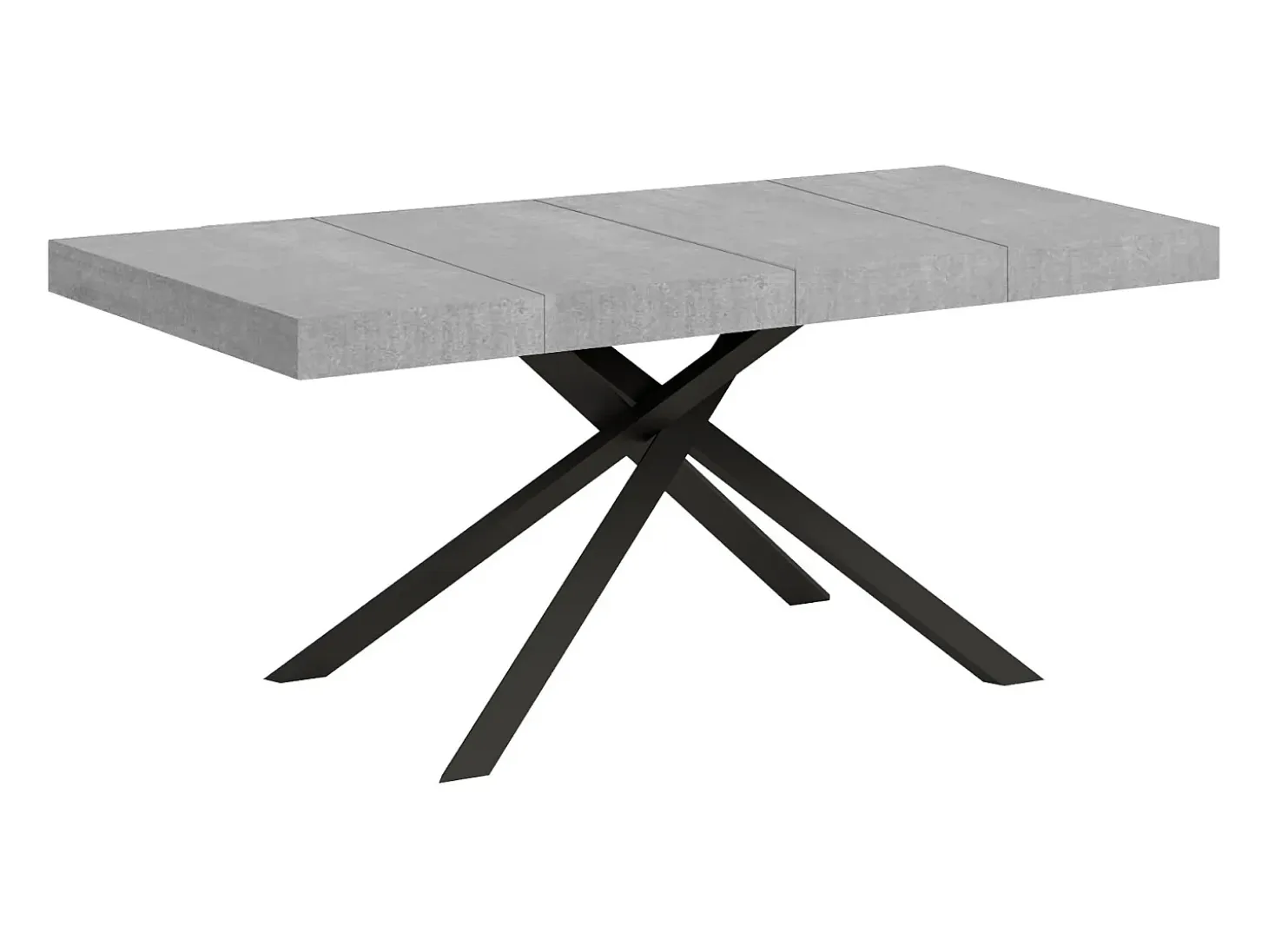 Mesa extensible 140/244x90 cm Karida Premium cemento patas antracita