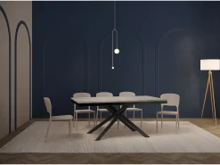 Mesa extensible 180/440x90 cm Karida Evolution cemento estructura et patas antracita