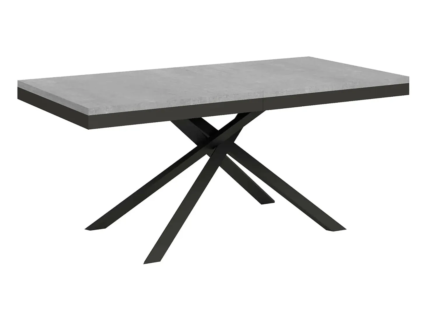 Mesa extensible 180/440x90 cm Karida Evolution cemento estructura et patas antracita
