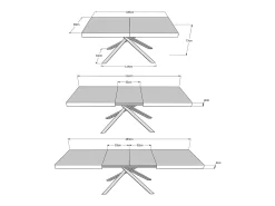 Mesa extensible 180/284x90 cm Karida cachemira patas antracita