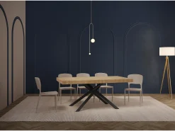 Mesa extensible 180/284x90 cm Karida roble natural patas antracita