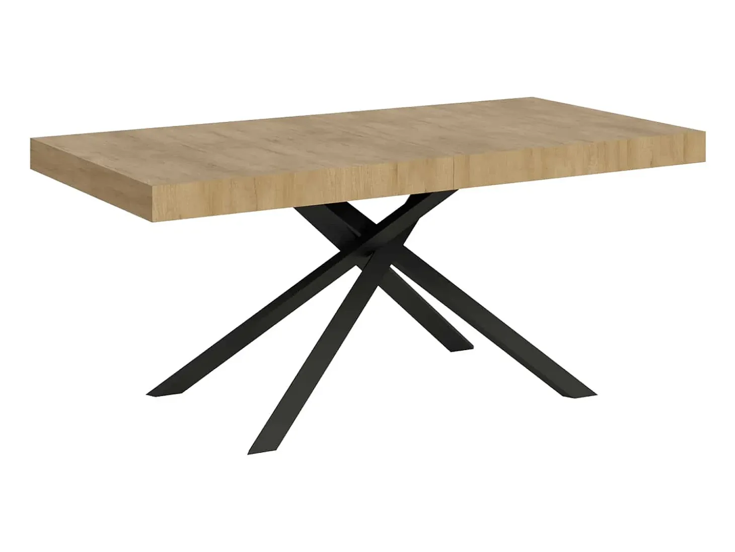 Mesa extensible 180/284x90 cm Karida roble natural patas antracita