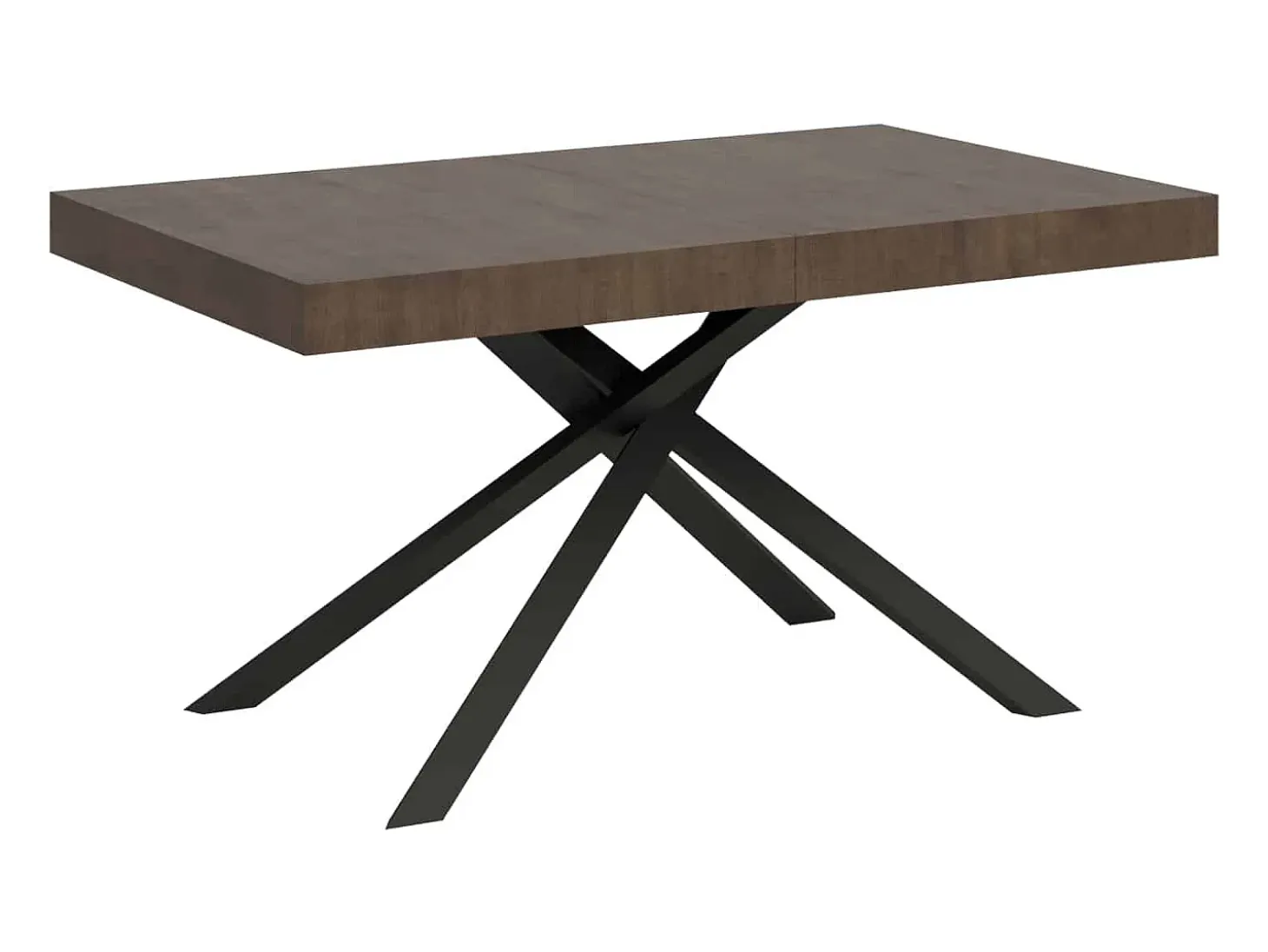 Mesa extensible 140/400x90 cm Karida nogal patas antracita