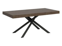 Mesa extensible 200/460x90 cm Karida efecto madera nogal patas antracita