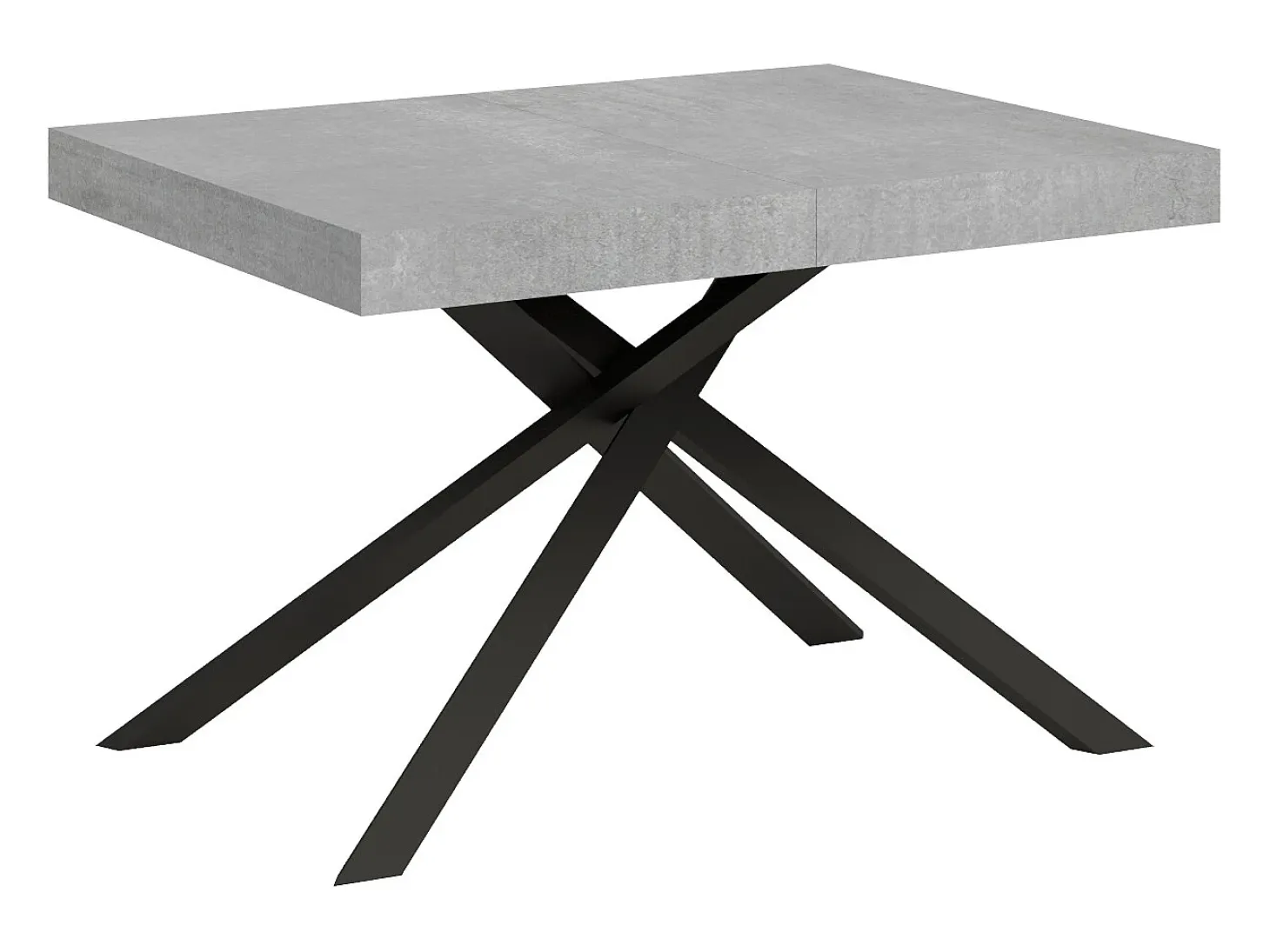 Mesa extensible 120/224x90 cm Karida cemento patas antracita