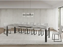Mesa extensible 90x160/264 cm Linea Cachemira estructura Antracita