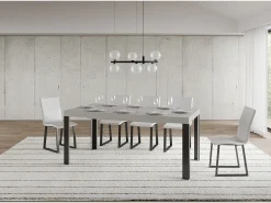 Mesa extensible 90x160/264 cm Linea Cachemira estructura Antracita