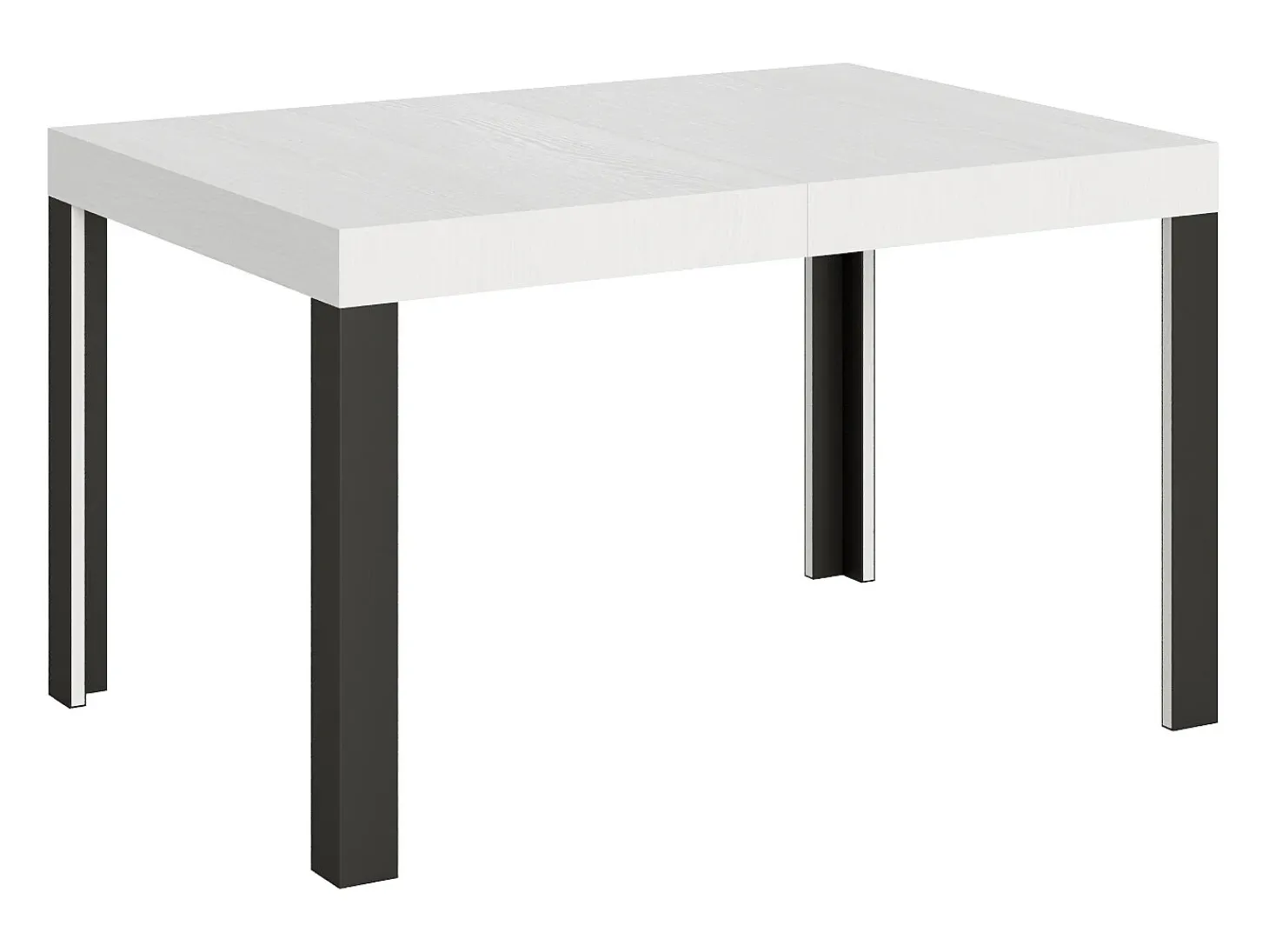 Mesa extensible 90x140/244 cm Linea Fresno Blanco estructura Antracita