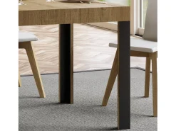 Mesa extensible 90x120/224 cm Linea Roble Natural estructura Antracita