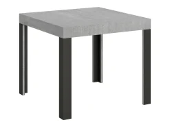 Mesa extensible 90x90/246 cm Linea Cemento estructura Antracita