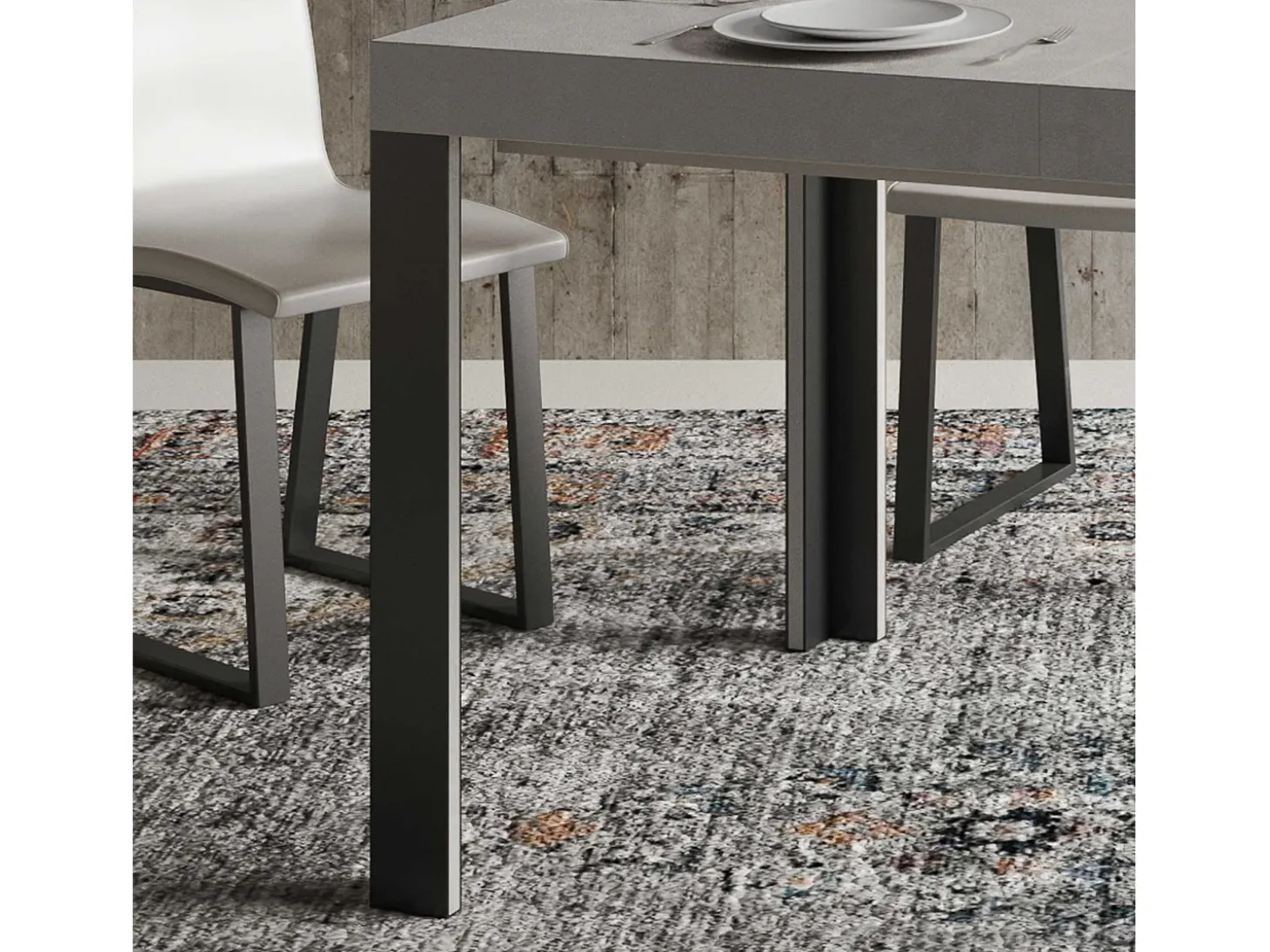 Mesa extensible 90x140/244 cm Linea Cachemira estructura Antracita
