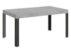 Mesa extensible 80x160/244 cm Linea Cemento estructura Antracita