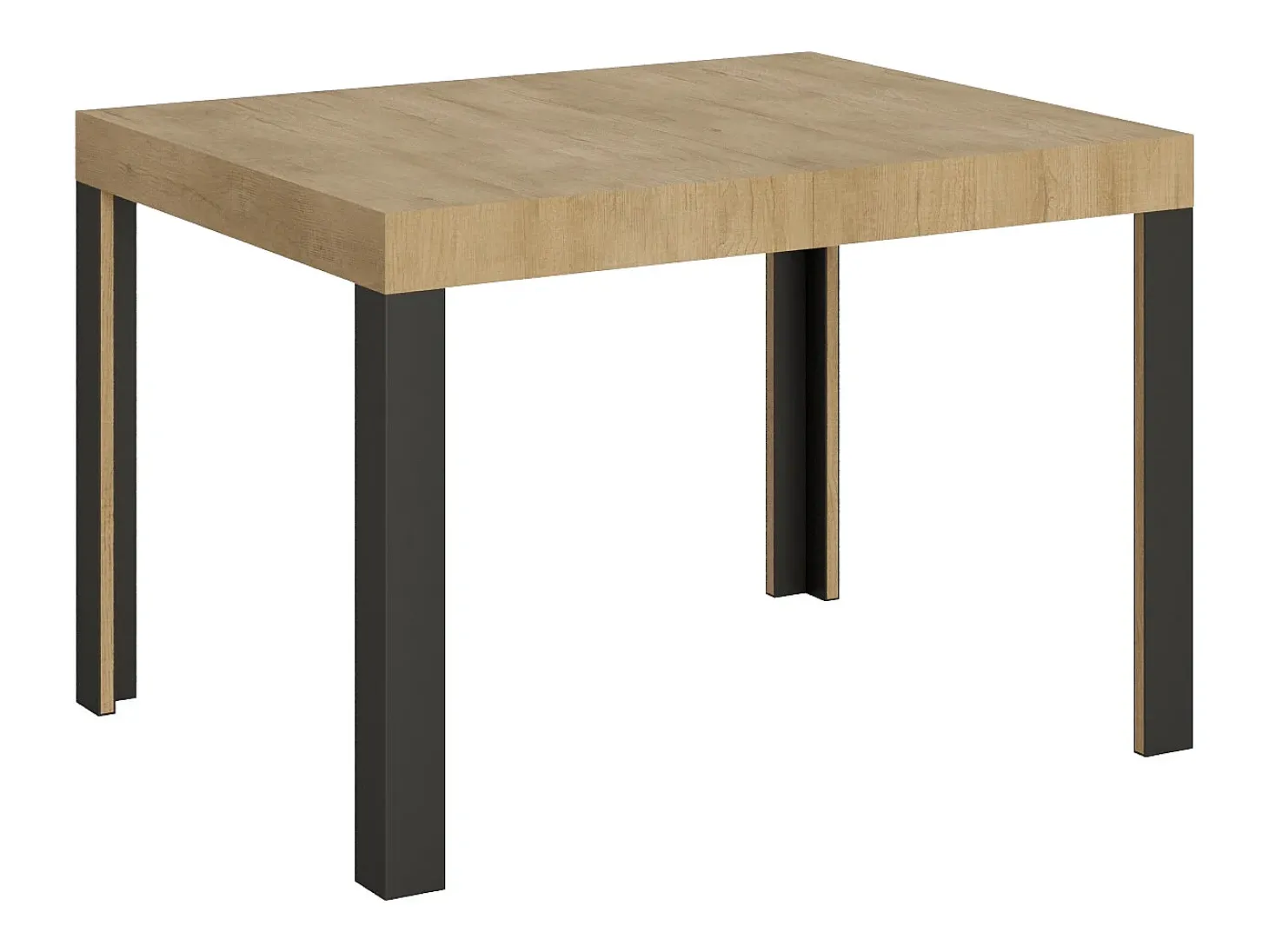 Mesa extensible 80x120/204 cm Linea Roble Natural estructura Antracita
