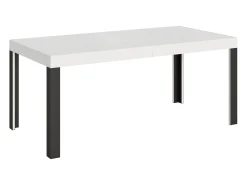 Mesa extensible 90x200/304 cm Linea Fresno Blanco estructura Antracita