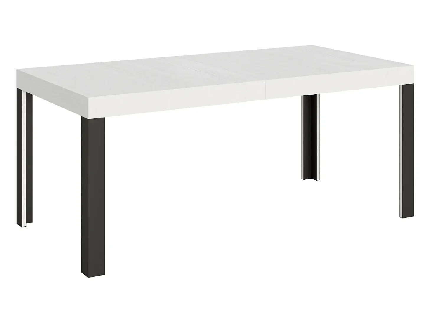 Mesa extensible 90x200/304 cm Linea Fresno Blanco estructura Antracita