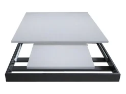 Mesa extensible 90x160/220 cm Mirhi Fresno Blanco estructura Antracita