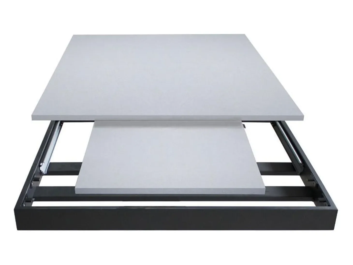 Mesa extensible 90x160/220 cm Mirhi Fresno Blanco estructura Antracita