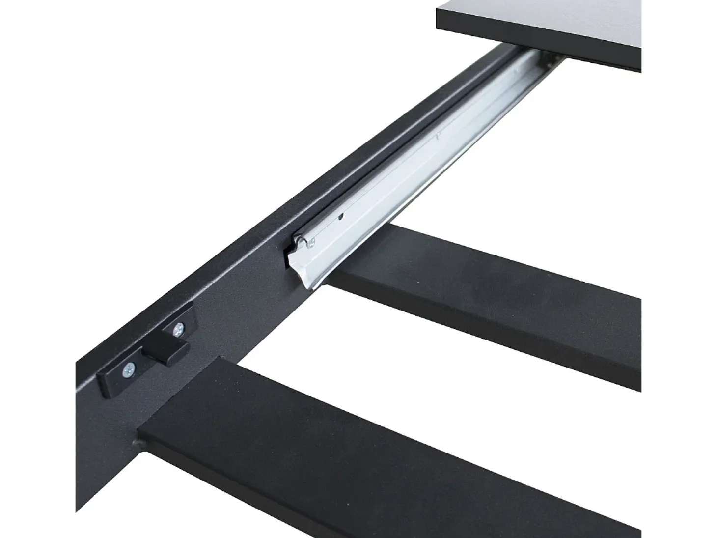 Mesa extensible 90x160/220 cm Mirhi Fresno Blanco estructura Antracita