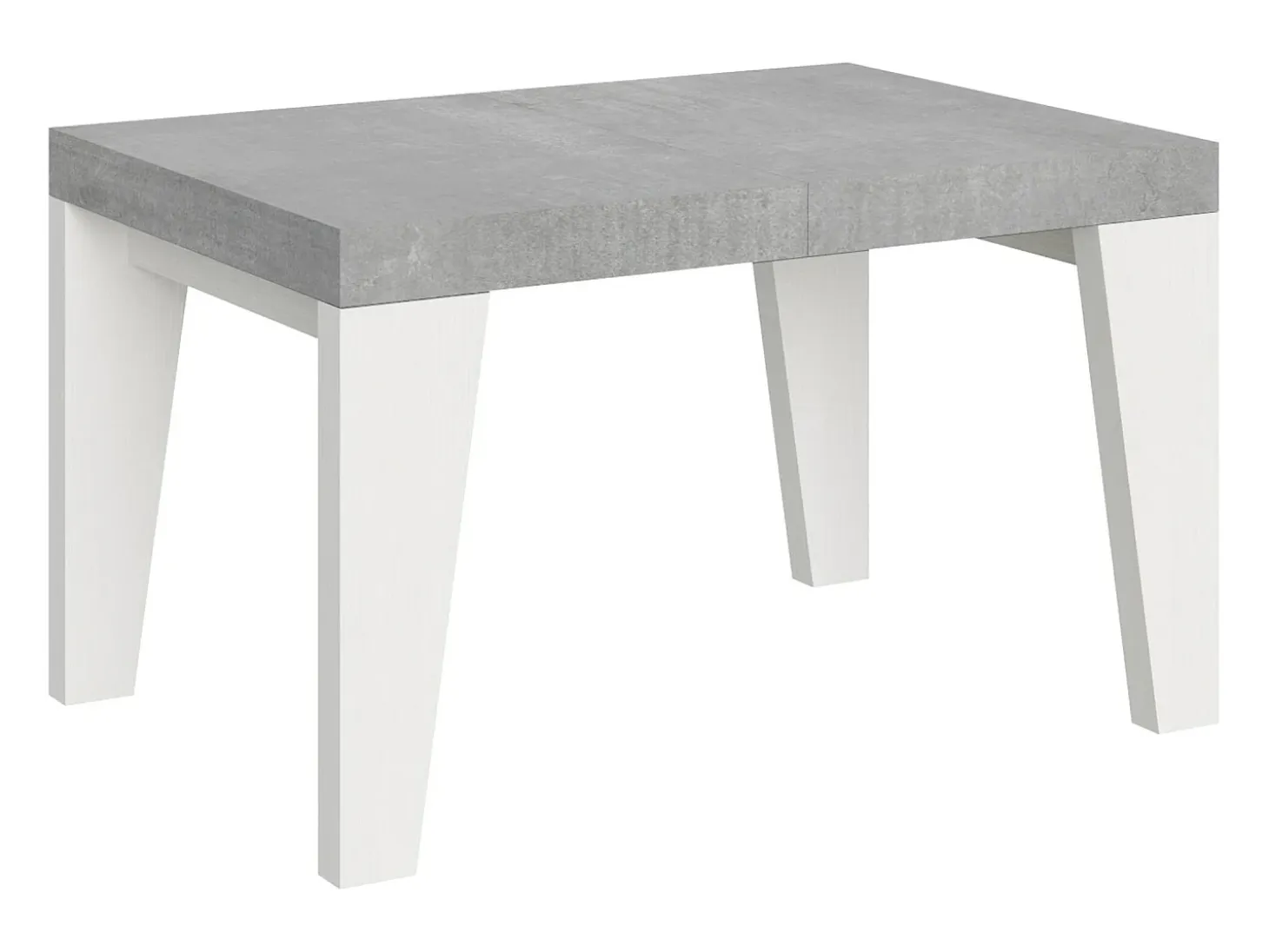 Mesa extensible 90x130/234 cm Naxy Mix tapa Cemento patas Fresno Blanco