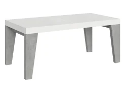 Mesa extensible 90x180/284 cm Naxy Mix Tapa fresno blanco - Patas cemento