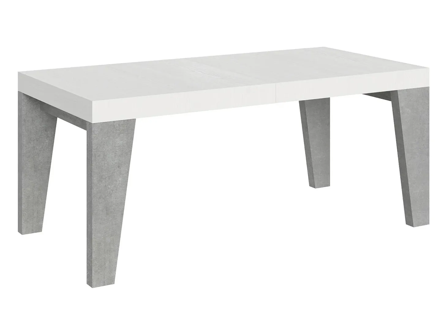 Mesa extensible 90x180/284 cm Naxy Mix Tapa fresno blanco - Patas cemento