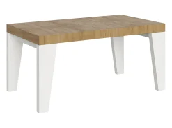 Mesa extensible 90x160/264 cm Naxy Mix Tapa Roble Nature - Patas Fresno Blanco