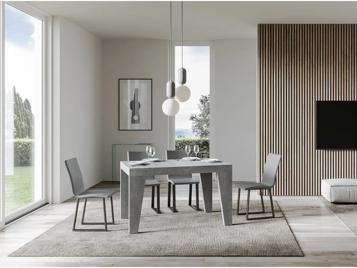 Mesa extensible 140/400x90 cm Naxy cemento