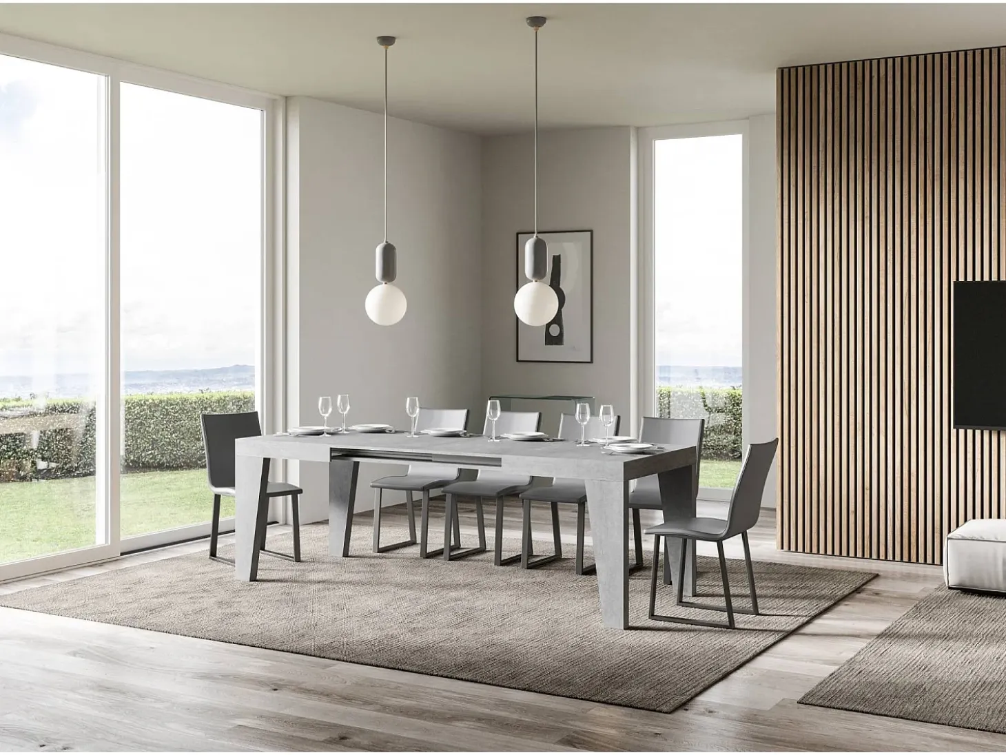 Mesa extensible 140/400x90 cm Naxy cemento