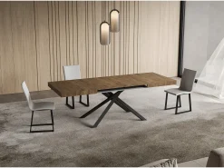Mesa extensible 90x120/224 cm Niket nogal patas antracita