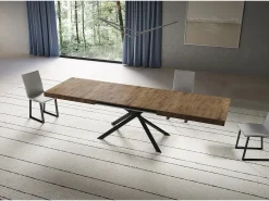 Mesa extensible 90x180/440 cm Niket Nogal patas Antracita