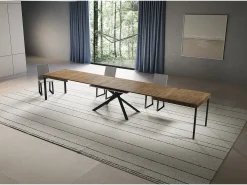 Mesa extensible 90x180/440 cm Niket Nogal patas Antracita