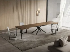 Mesa extensible 90x140/400 cm Niket Nogal patas Antracita