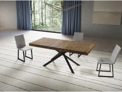 Mesa extensible 90x200/460 cm Niket Nogal patas Antracita